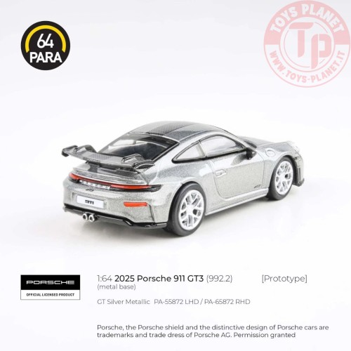 1/64 2025 Porsche 911 GT3 (992.2), GT argento PA55872 PARA64