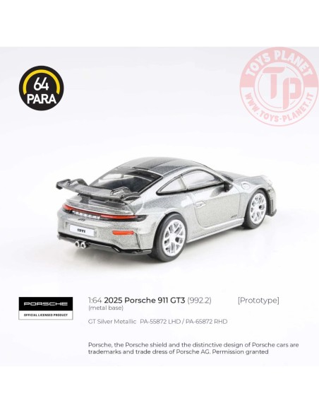 1/64 2025 Porsche 911 GT3 (992.2), GT argento PA55872 PARA64