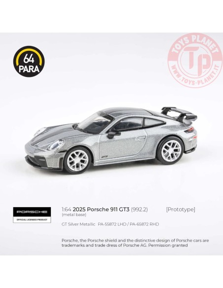 1/64 2025 Porsche 911 GT3 (992.2), GT argento PA55872 PARA64