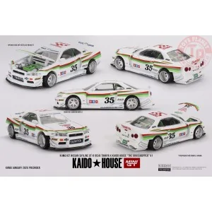 NISSAN SKYLINE GT-R (R34) X TAMIYA "THE GRASSHOPPER" V1 1999 1:64 KHMG167 MINI GT