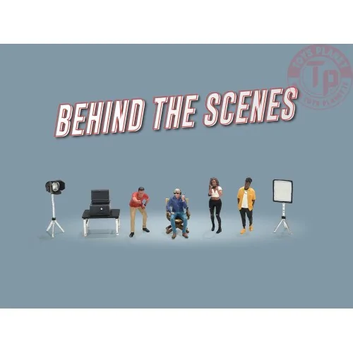 1:64 Figure Set: Behind the Scenes (Include 4 figures & 6 accessories total10 pieces) AD-2426 AMERICAN DIORAMA