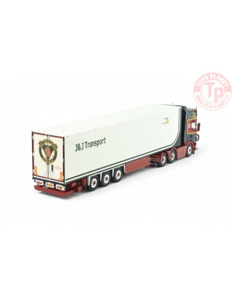 Scania 4-serie Topline 164-480 6x2 sleepas met 3-assige koeloplegger J&J Transport TEKNO 85486 TEKNO Scania 4-serie Topline 164-480 6x2 sleepas met 3-assige koeloplegger J&J Transport TEKNO 85486 TEKNO