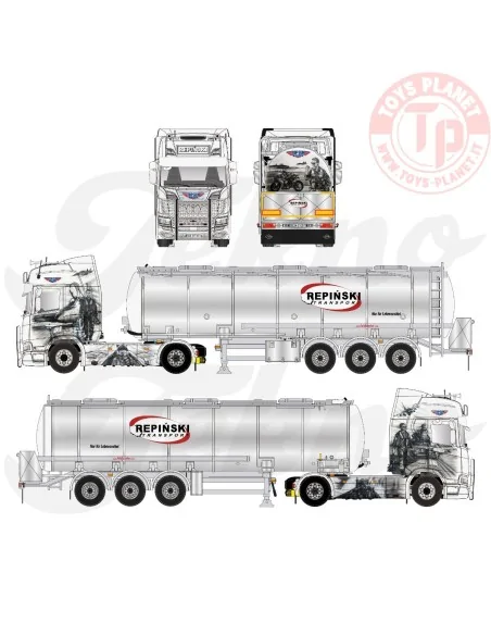 Scania Next Gen R-serie Highline met 3-assige tankoplegger Repinski TEKNO 86346 TEKNO Scania Next Gen R-serie Highline met 3-assige tankoplegger Repinski TEKNO 86346 TEKNO