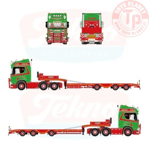 Scania NGR660 V8 6x2 met 3-assige wielkuip semi. Verpakt in luxe giftbox - Jan Mues TEKNO 88132 TEKNO