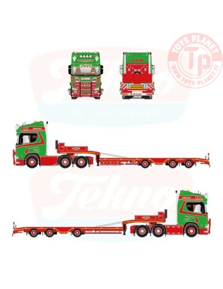 Scania NGR660 V8 6x2 met 3-assige wielkuip semi. Verpakt in luxe giftbox - Jan Mues TEKNO 88132 TEKNO