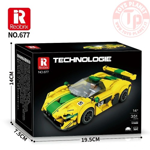 Auto da Corsa Giallo Verde (368pcs) REOBRIX 677 REOBRIX