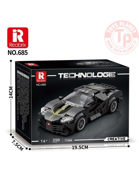 Auto da corsa Nero Grigia (339pcs) REOBRIX 685 REOBRIX