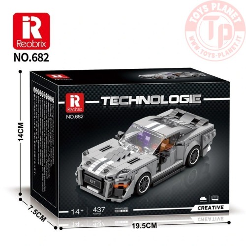 Auto da Corsa Grigio Bianco (476pcs) REOBRIX 682 REOBRIX