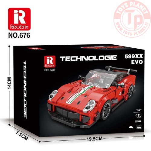 Auto da Corsa Rosso Bianco (413pcs) REOBRIX 676 REOBRIX
