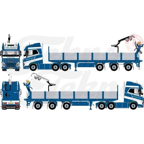 Volvo FH04 Globetrotter met 3-assige stenenoplegger Crit Beulen TEKNO 86157 TEKNO