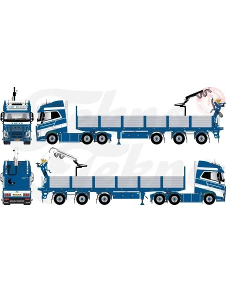Volvo FH04 Globetrotter met 3-assige stenenoplegger Crit Beulen TEKNO 86157 TEKNO