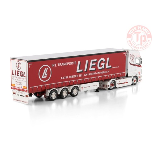 SCANIA S HIGHLINE CS20H 4X2 CURTAINSIDE TRAILER - 3 AXLE Liegl WSI 01-4788 WSI MODELS