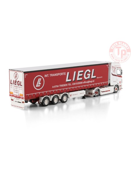 SCANIA S HIGHLINE CS20H 4X2 CURTAINSIDE TRAILER - 3 AXLE Liegl WSI 01-4788 WSI MODELS
