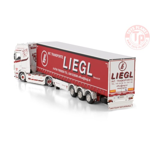 SCANIA S HIGHLINE CS20H 4X2 CURTAINSIDE TRAILER - 3 AXLE Liegl WSI 01-4788 WSI MODELS