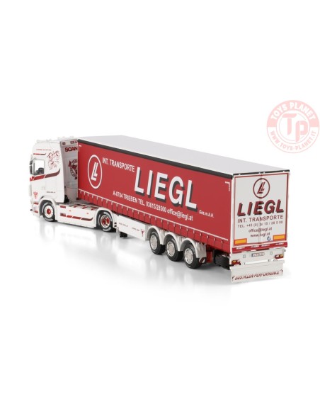 SCANIA S HIGHLINE CS20H 4X2 CURTAINSIDE TRAILER - 3 AXLE Liegl WSI 01-4788 WSI MODELS
