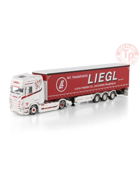 SCANIA S HIGHLINE CS20H 4X2 CURTAINSIDE TRAILER - 3 AXLE Liegl WSI 01-4788 WSI MODELS