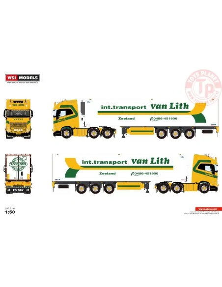 VOLVO FH5 GLOBETROTTER XL 6X2 TWIN STEER REEFER TRAILER - 3 AXLE Van Lith WSI 01-4708 WSI MODELS VOLVO FH5 GLOBETROTTER XL 6X2 TWIN STEER REEFER TRAILER - 3 AXLE Van Lith WSI 01-4708 WSI MODELS