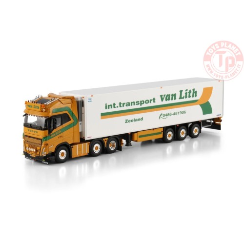 VOLVO FH5 GLOBETROTTER XL 6X2 TWIN STEER REEFER TRAILER - 3 AXLE Van Lith WSI 01-4708 WSI MODELS