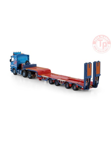 SCANIA 4 SERIES FLAT ROOF 6X2 TWIN STEER SEMI WHEEL WELL LOW LOADER - 4 AXLE G. van Doesburg WSI 01-4751 WSI MODELS