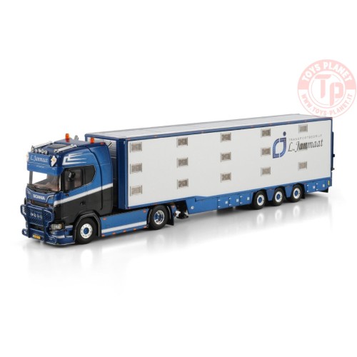 1/50 SCANIA S HIGHLINE CS20H 4X2 ISO THERM LIVE STOCK TRAILER - 3 AXLE Transportbedrijf L. Janmaat WSI 01-4784 WSI MODELS