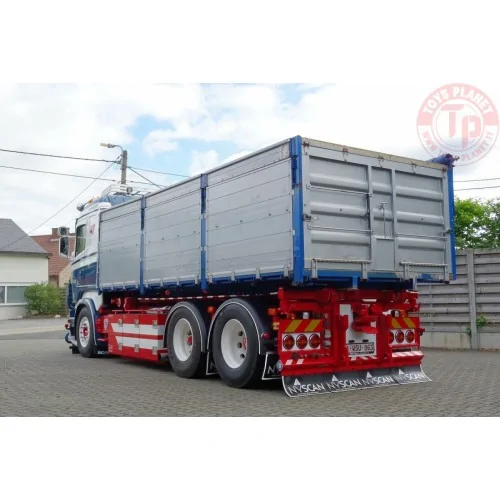 SCANIA R5 FLAT ROOF RIGED TRUCK WITH HOOKLIFT SYSTEM 6X2 TAG AXLE + 15M3 CONTAINER Anfinest WSI 01-4748 WSI MODELS