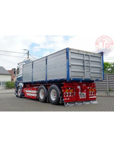SCANIA R5 FLAT ROOF RIGED TRUCK WITH HOOKLIFT SYSTEM 6X2 TAG AXLE + 15M3 CONTAINER Anfinest WSI 01-4748 WSI MODELS
