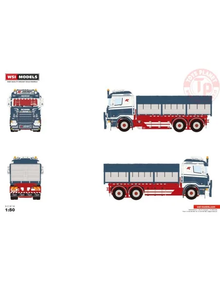 SCANIA R5 FLAT ROOF RIGED TRUCK WITH HOOKLIFT SYSTEM 6X2 TAG AXLE + 15M3 CONTAINER Anfinest WSI 01-4748 WSI MODELS