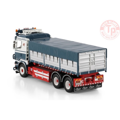 SCANIA R5 FLAT ROOF RIGED TRUCK WITH HOOKLIFT SYSTEM 6X2 TAG AXLE + 15M3 CONTAINER Anfinest WSI 01-4748 WSI MODELS