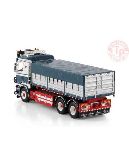 SCANIA R5 FLAT ROOF RIGED TRUCK WITH HOOKLIFT SYSTEM 6X2 TAG AXLE + 15M3 CONTAINER Anfinest WSI 01-4748 WSI MODELS