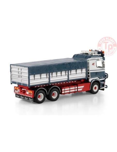 SCANIA R5 FLAT ROOF RIGED TRUCK WITH HOOKLIFT SYSTEM 6X2 TAG AXLE + 15M3 CONTAINER Anfinest WSI 01-4748 WSI MODELS