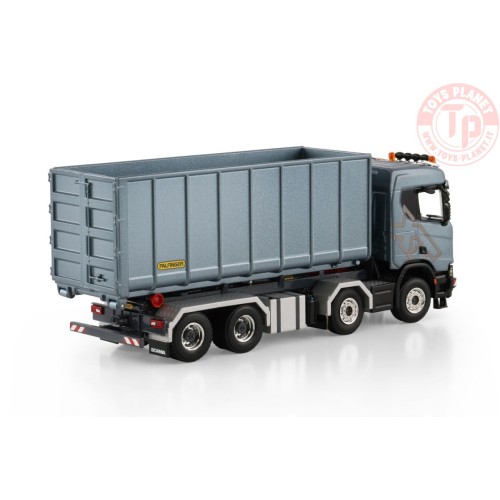1/50 SCANIA R NORMAL CR20N RIGED TRUCK WITH HOOKLIFT SYSTEM 8X4 + 40M3 CONTAINER WSI 04-2240 WSI MODELS