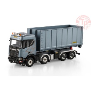 1/50 SCANIA R NORMAL CR20N RIGED TRUCK WITH HOOKLIFT SYSTEM 8X4 + 40M3 CONTAINER WSI 04-2240 WSI MODELS