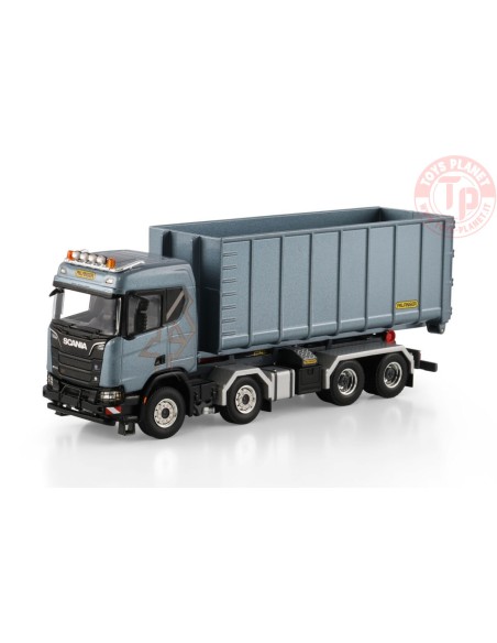 1/50 SCANIA R NORMAL CR20N RIGED TRUCK WITH HOOKLIFT SYSTEM 8X4 + 40M3 CONTAINER WSI 04-2240 WSI MODELS