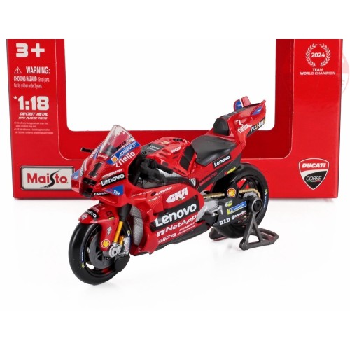 1/18 DUCATI DESMOSEDICI GP24 TEAM LENOVO N 1 MOTOGP SEASON 2024 FRANCESCO BAGNAIA BU36398-1-BAG MAISTO