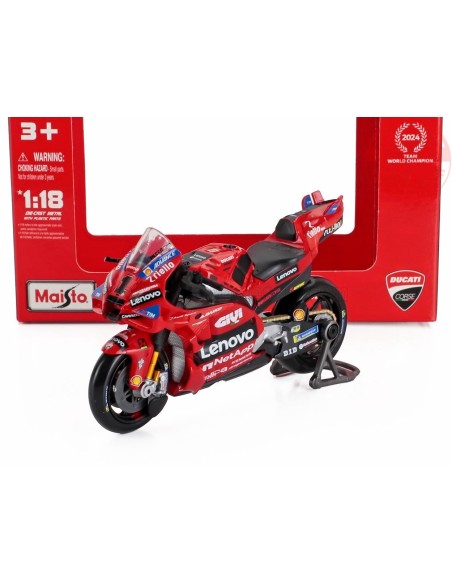 1/18 DUCATI DESMOSEDICI GP24 TEAM LENOVO N 1 MOTOGP SEASON 2024 FRANCESCO BAGNAIA BU36398-1-BAG MAISTO