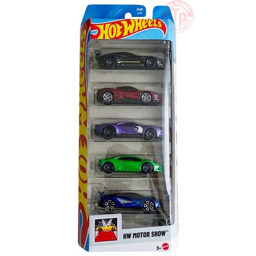 1/64 Hot Wheels Set 5 auto Aston Martin Ferrari Ford Lamborghini Lotus 2025 HOT WHEELS JBJ89 HOT WHEELS