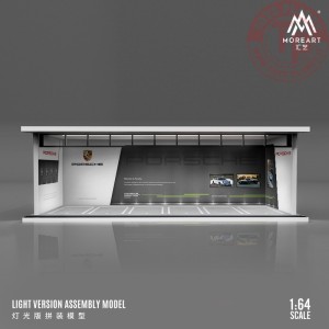 1/64 parking garage porsche with light MO914007 MOREART DIORAMI