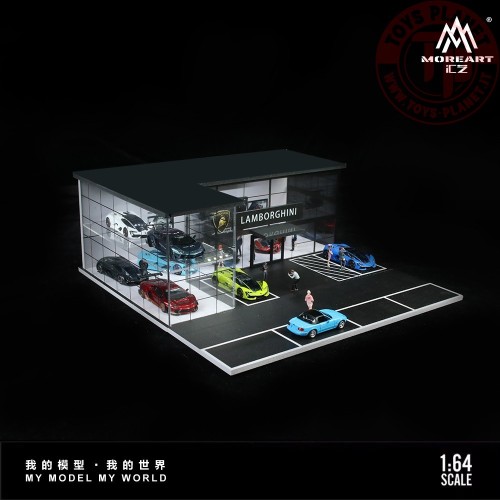1/64 diorama lamborghini show room with light MO936013 MOREART DIORAMI