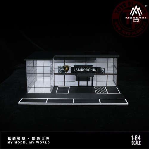 1/64 diorama lamborghini show room with light MO936013 MOREART DIORAMI