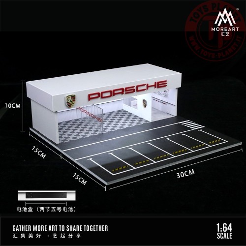 1/64 diorama porsche garage with light MO936106 MOREART DIORAMI