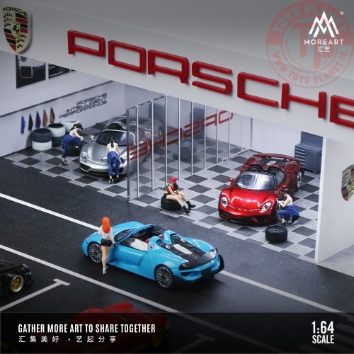 1/64 diorama porsche garage with light MO936106 MOREART DIORAMI