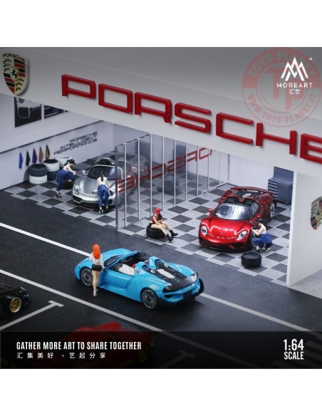 1/64 diorama porsche garage with light MO936106 MOREART DIORAMI