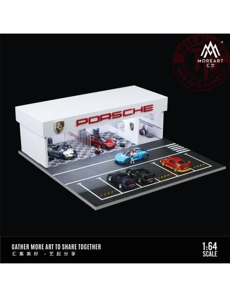 1/64 diorama porsche garage with light MO936106 MOREART DIORAMI