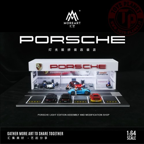 1/64 diorama porsche garage with light MO936106 MOREART DIORAMI