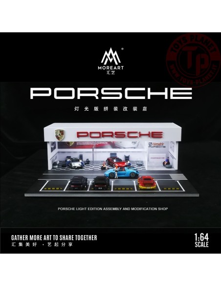 1/64 diorama porsche garage with light MO936106 MOREART DIORAMI