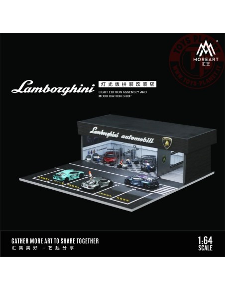 1/64 diorama lamborghini garage with light MO936107 MOREART DIORAMI