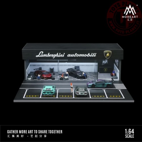 1/64 diorama lamborghini garage with light MO936107 MOREART DIORAMI
