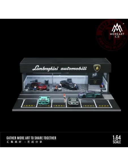 1/64 diorama lamborghini garage with light MO936107 MOREART DIORAMI