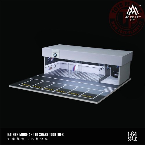 1/64 diorama bmw garage with light MO936109 MOREART DIORAMI