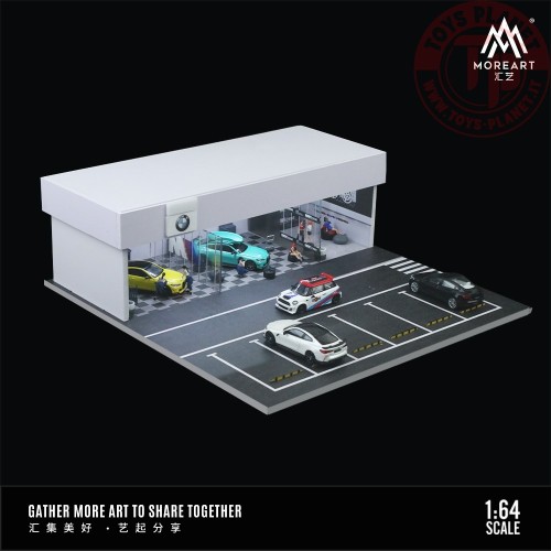 1/64 diorama bmw garage with light MO936109 MOREART DIORAMI